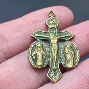 Bronze Four-Way Catholic Metal Vintage Relic